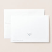 Dorée Carte de vacances Silver Foil Snowflake (Derrière avec enveloppe)