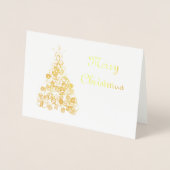 Dorée Carte de voeux Arbre de Noël Abstrait (Devant)
