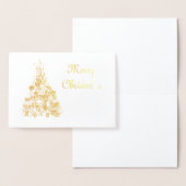 Dorée Carte de voeux Arbre de Noël Abstrait (Affichage)