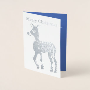 Dorée Carte de voeux Argent Reindeer