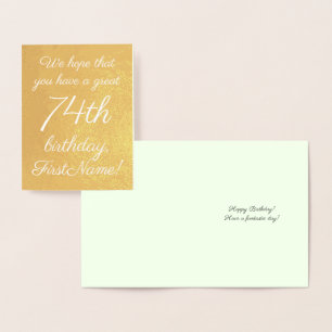 Dorée Carte de voeux d'anniversaire de base Gold Foil 74