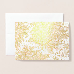 Dorée Carte de vœux de Noël en papier doré à la feuille