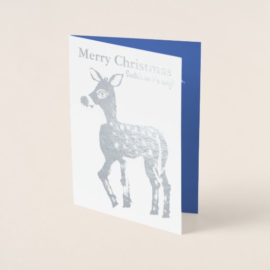 Dorée Carte de voeux de Noël Reindeer Gold Foil (Devant)