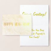 Dorée Carte de vœux de Nouvel An (Affichage)