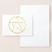 Dorée Carte de voeux de pentacle métallique (Affichage)