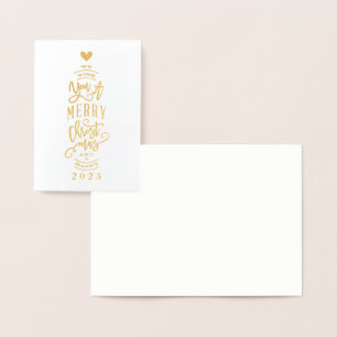 Dorée Carte de vœux en aluminium à Noël vierge