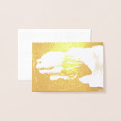 Dorée Carte de voeux en feuille d'or véritable main âgée (Devant avec enveloppe)