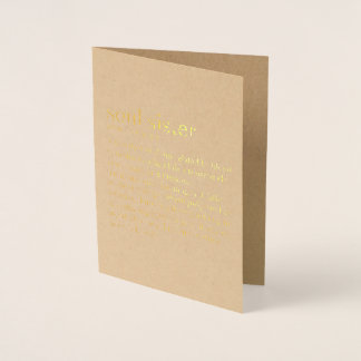 Dorée Carte de vœux en kraft et feuille d'or Soul Sister
