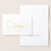 Dorée Carte de voeux Etched Gold Foil Infinity LOVE (Affichage)