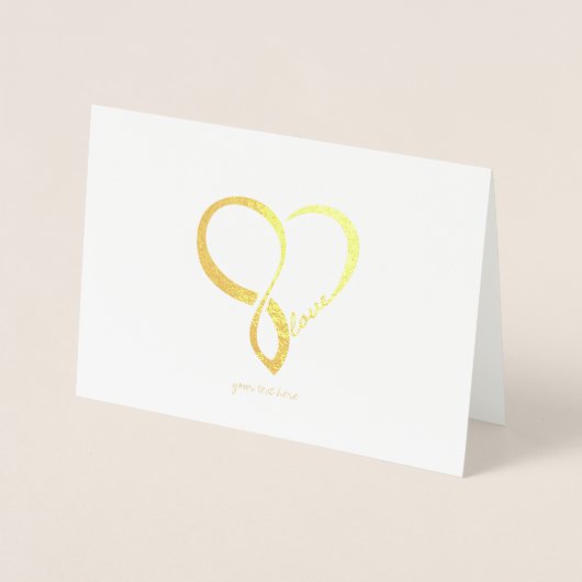Dorée Carte de voeux Etched Gold Foil Infinity LOVE (Devant)