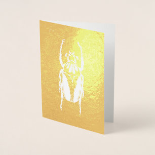 Dorée Carte de voeux Gold Foil Beetle