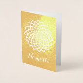 Dorée Carte de voeux Gold Mandala Namaste (Devant)