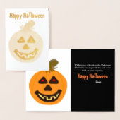 Dorée Carte de voeux Halloween Citrouille Gold Foil (Affichage)
