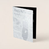 Dorée Carte de voeux Halloween Witch Silver Foil (Devant)