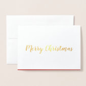 Dorée Carte de voeux Joyeux Noël Foil (Devant avec enveloppe)