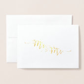 Dorée Carte de voeux M. & M. Etched Gold Foil (Devant avec enveloppe)