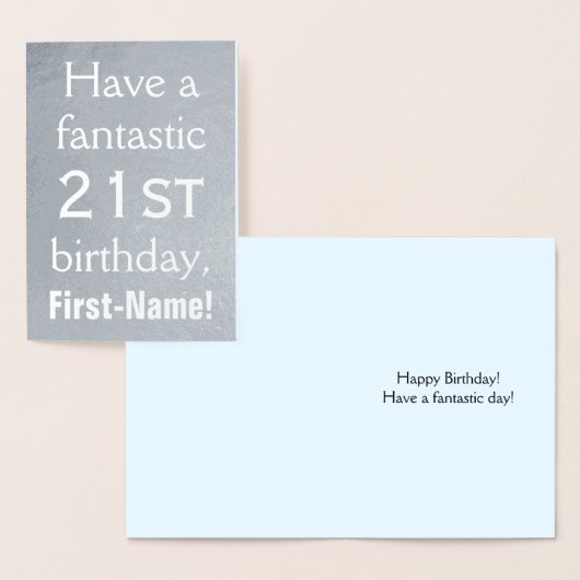 Dorée Carte de voeux minimale pour le 21e anniversaire d (Affichage)