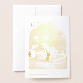 Dorée Carte de vœux pliée (Derrière avec enveloppe)