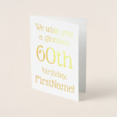 Dorée Carte de voeux pour 60e anniversaire customisée Go (Devant)