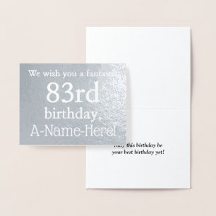 Dorée Carte de voeux pour l'anniversaire de la 83e Silve