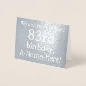 Dorée Carte de voeux pour l'anniversaire de la 83e Silve (Devant)