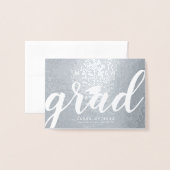 Dorée Carte de voeux simple Elegant Grad Silver Foil (Devant avec enveloppe)