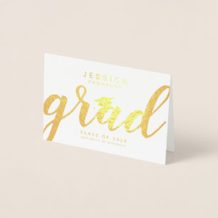 Dorée Carte de vœux simple élégante avec feuille d'or po