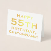 Dorée Carte de voeux simple Gold Foil 55e anniversaire (Devant)