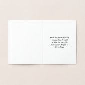 Dorée Carte de voeux simple Silver Foil 70e anniversaire (Intérieur)