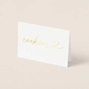 Dorée Carte d'étiquette de biscuits en feuille d'or pour
