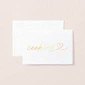 Dorée Carte d'étiquette de biscuits en feuille d'or pour (Derrière avec enveloppe)