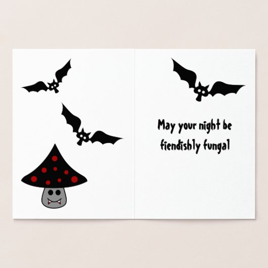 Dorée Carte d'Halloween Vampire Champignons (Intérieur)