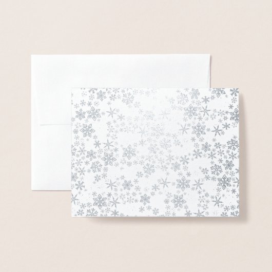 Dorée Carte d'hiver Silver Snowflake (Devant avec enveloppe)