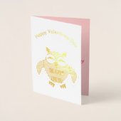 Dorée Carte d'huile Chouette de message d'amour (Devant)