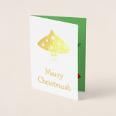 Dorée Carte d'huile de champignon Santa Hat (Devant)