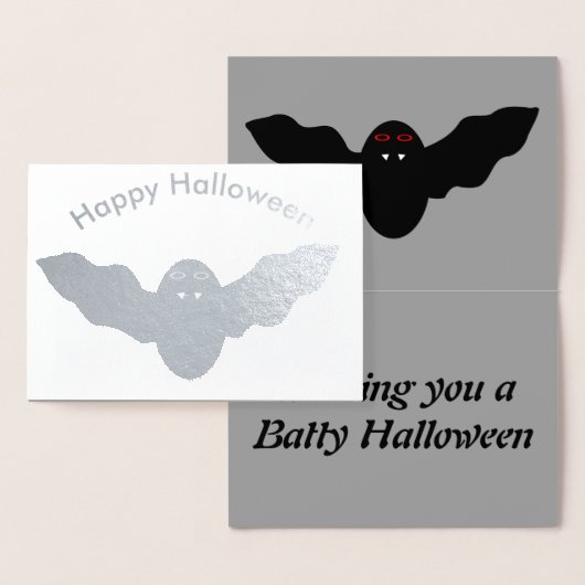Dorée Carte d'huile de chat Vampire déplaisant Halloween (Affichage)