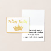 Dorée Carte d'huile de Noël Gold Crown Feliz Navidad (Affichage)