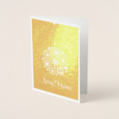 Dorée Carte d'huile de Noël Joyeux ornement de flocon de (Devant)