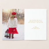 Dorée Carte d'huile de Noël Joyeux ornement de flocon de (Intérieur)