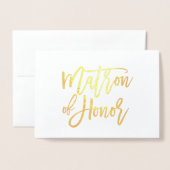 Dorée Carte d'huile d'or Matron d'honneur (Devant avec enveloppe)