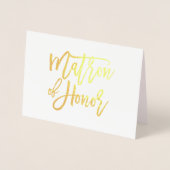 Dorée Carte d'huile d'or Matron d'honneur (Devant)