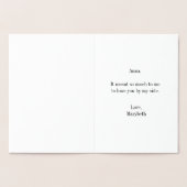 Dorée Carte d'huile d'or Merci Bridesmaid (Intérieur)