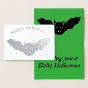 Dorée Carte d'huile Vampire Chat Facturé Bateau Hallowee
