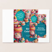DORÉE CARTE D'INVITATION D'ANNIVERSAIRE (Intérieur)