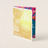 DORÉE CARTE D'INVITATION D'ANNIVERSAIRE (Devant)