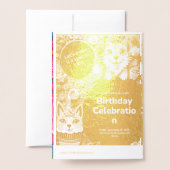 DORÉE CARTE D'INVITATION D'ANNIVERSAIRE (Derrière avec enveloppe)