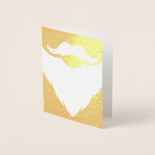 Dorée Carte d'or de barbe blanche père Noël Père Noël