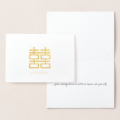 Dorée Carte double bonheur Etched Gold Foil (Affichage)