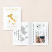 Dorée Carte du monde du passeport de destination mariage (Affichage)