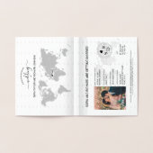 Dorée Carte du monde du passeport de destination Mariage (Intérieur)